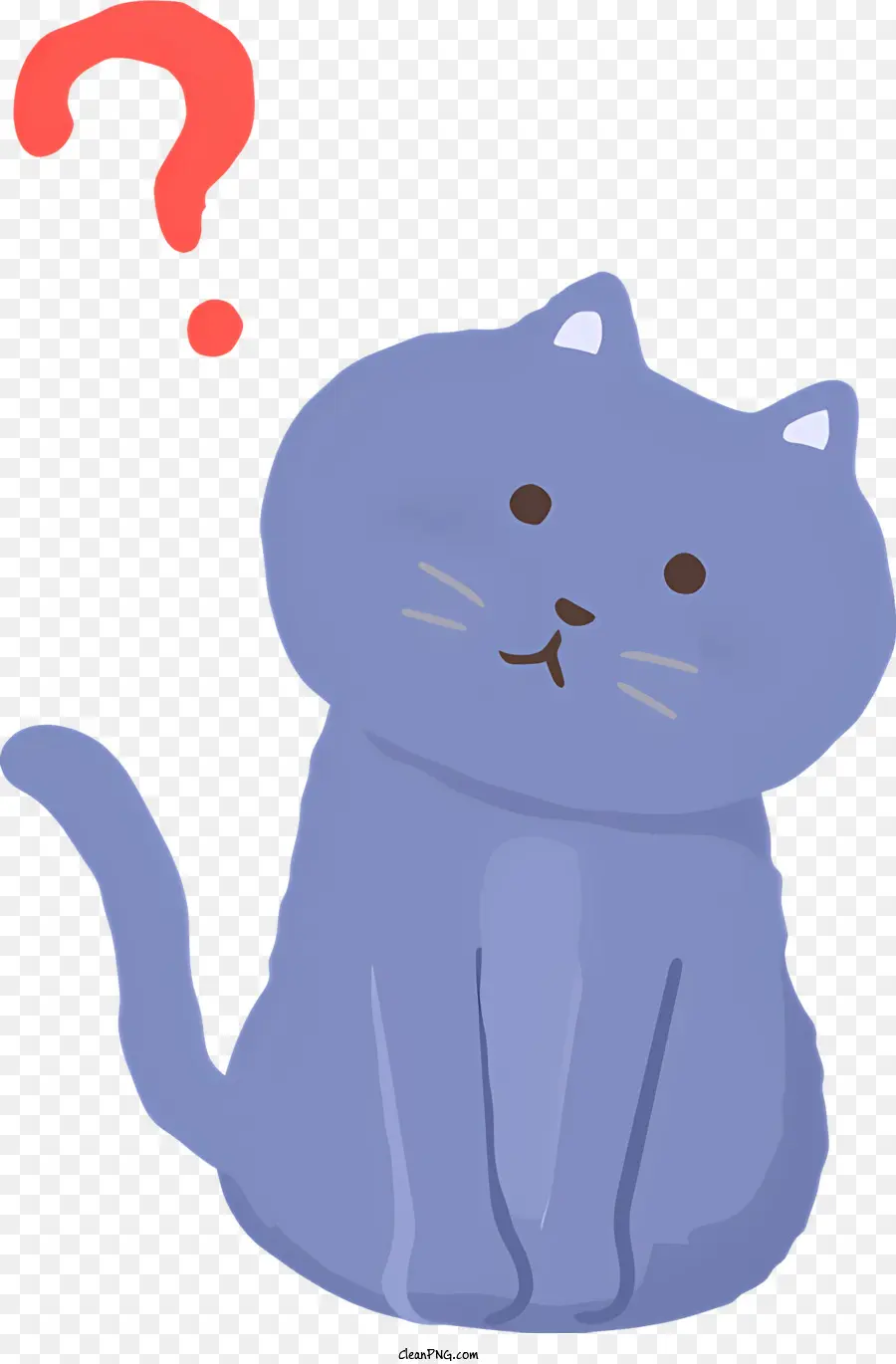 Fragezeichen - Blaue Katze mit Fragezeichen, Kragen, glattes Fell