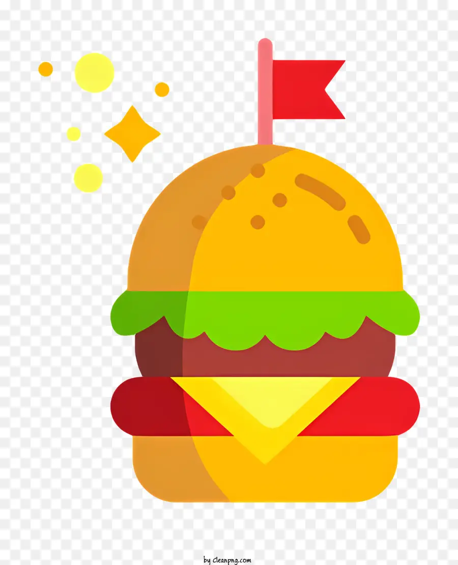 weißen hintergrund - Cartoon-ähnliche Illustration von Hamburger mit Flagge