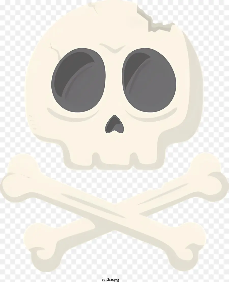 teschio e ossa incrociate - Serie cranio gotico con ossa incrociate su nero