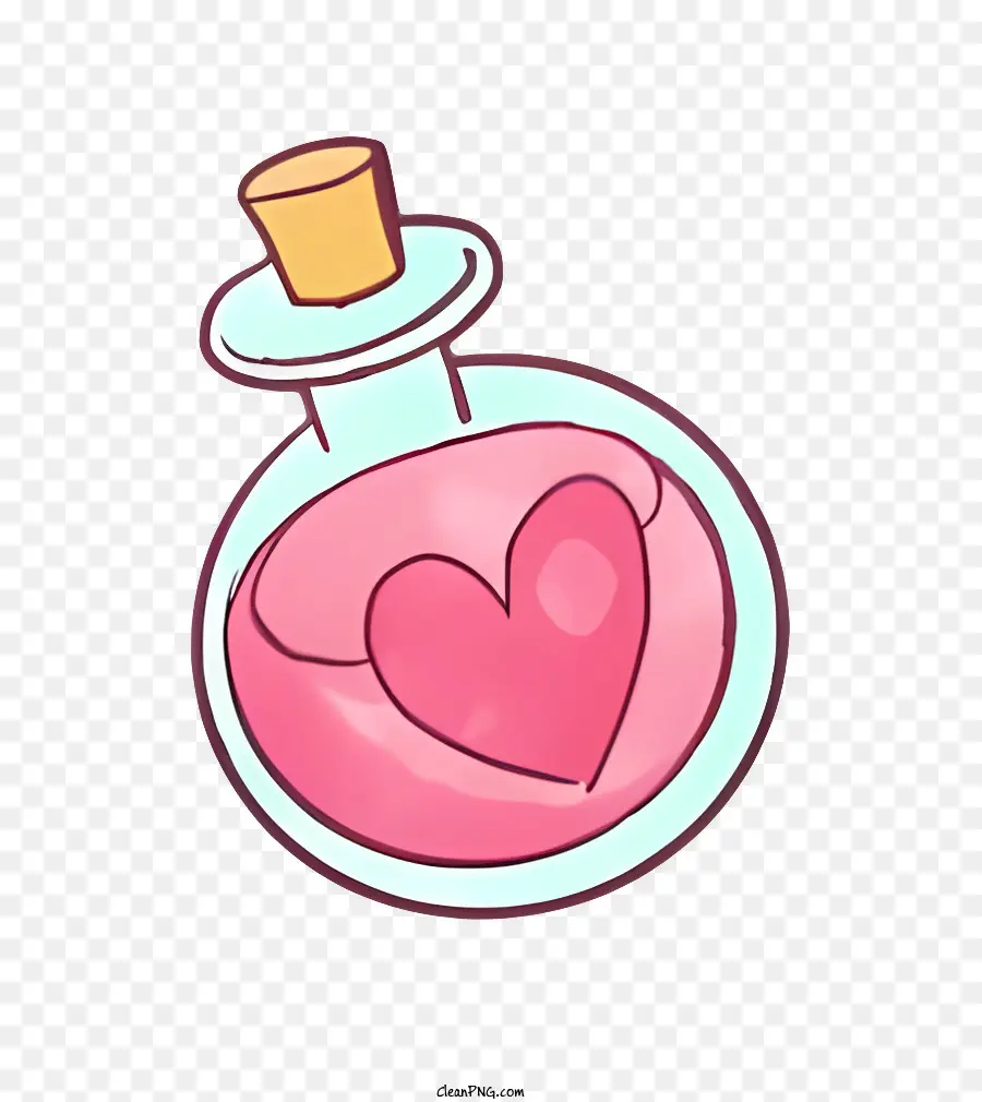 Chai hình trái tim màu hồng chất lỏng chai thủy tinh chai trái tim Cork Clear Chai - Chai thủy tinh trong suốt với chất lỏng màu hồng và nút chai hình trái tim