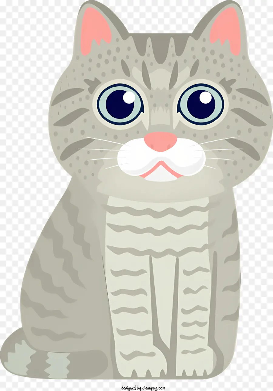 Katzenkatze sitzende Boden Augen konzentriert - Realistische Katze mit ausdrucksstarker Augen und Schwanz sitzt
