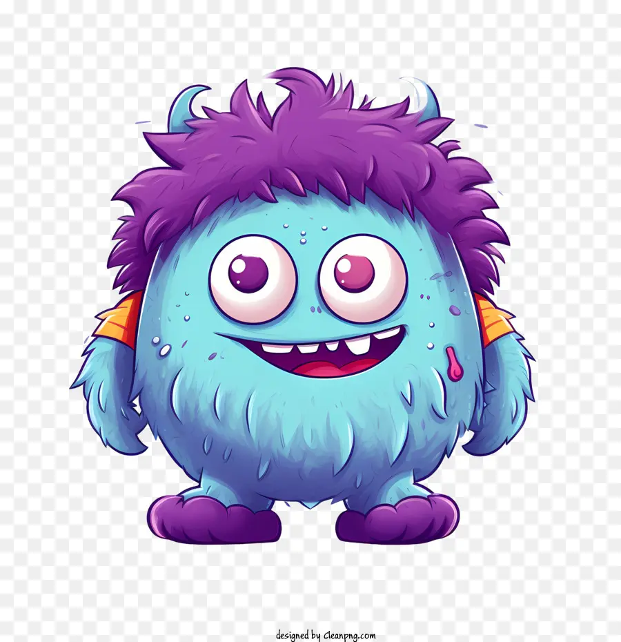 Cartoon Monster Monster Blue Purple Cartoon - 