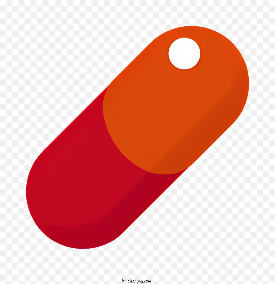 capsula arancione piccola pillola rotonda bianca materiale plastico capsula trasparente - Capsula di plastica arancione con punto bianco, trasparente