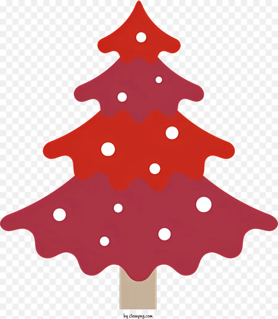 Roter Weihnachtsbaum - Roter Weihnachtsbaum mit weißen Kegeln und Beeren