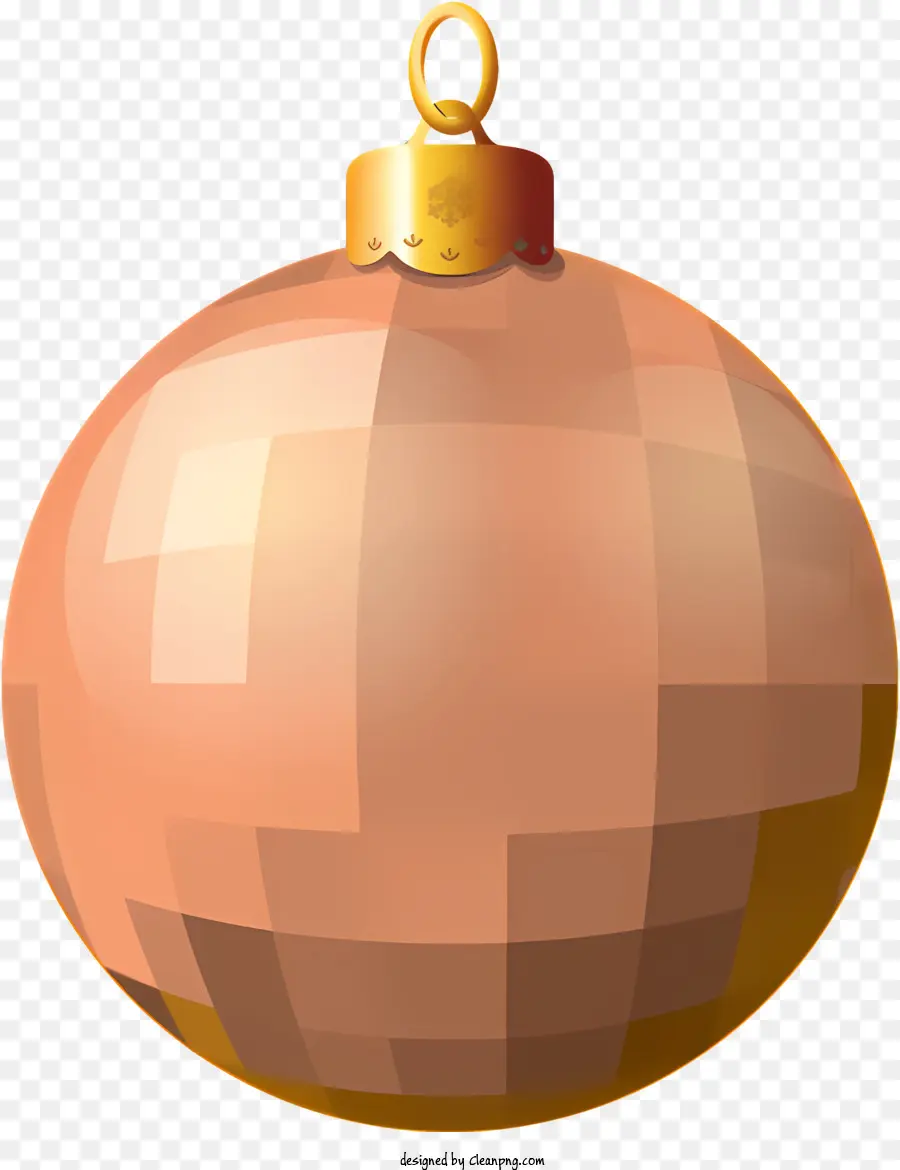 Ornamento di natale - Ornamento natalizio marrone con ornamento a sospensione d'oro
