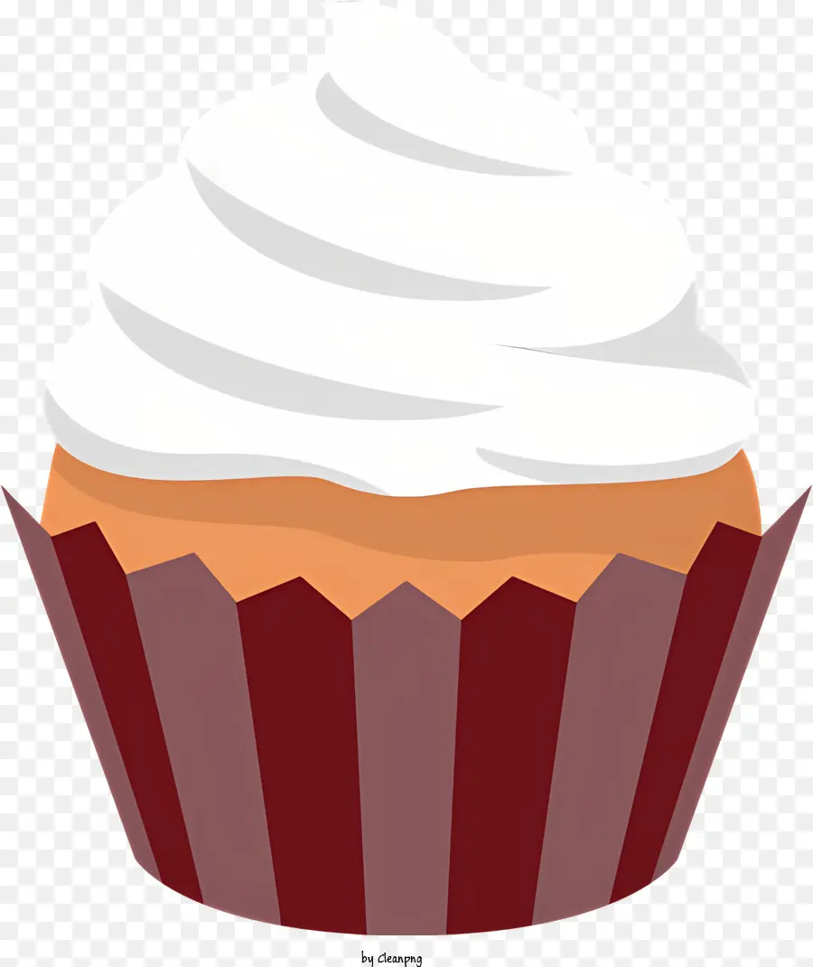 Cupcake weißer Zuckerguss rote Streifen Standardgröße Standardform - Standard Cupcake mit weißem Zuckerguss und roten Streifen
