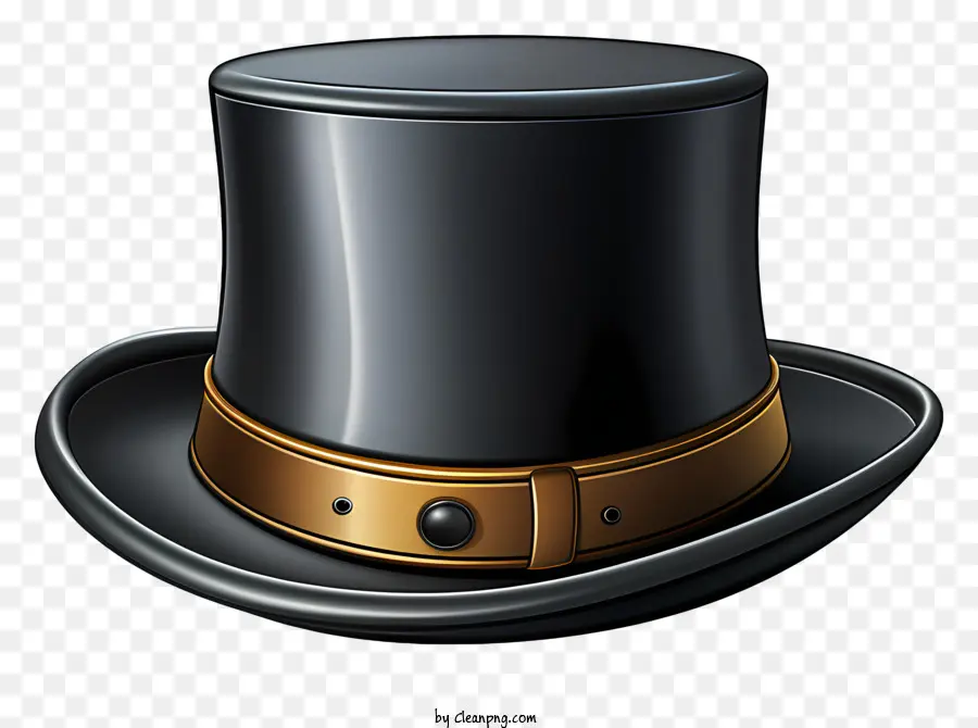 keywords black top hat golden buckle black band brim