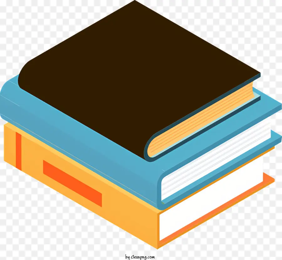 pila di libri - Stack colorato di 3 libri senza ombre