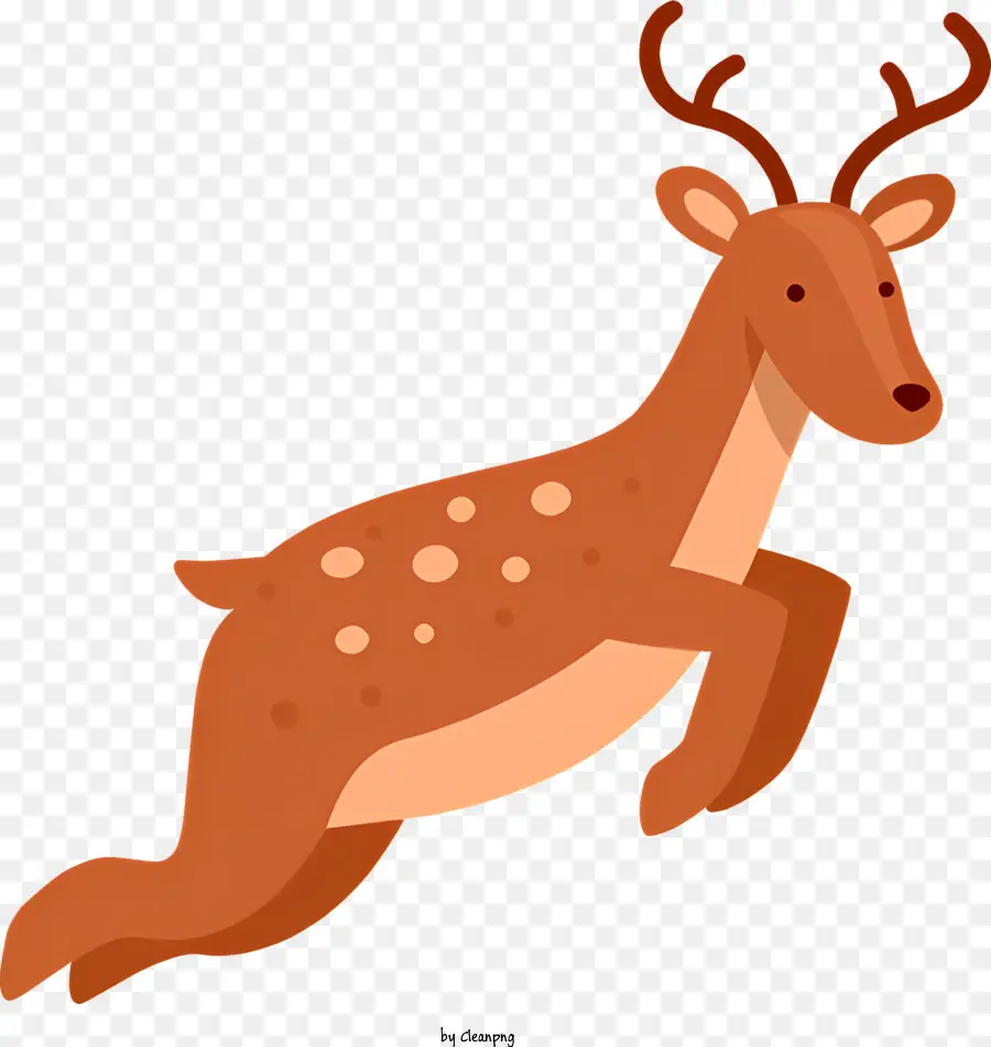 cervo cervo marrone che corre corna di cervo che salta il cervo - Cervo marrone che corre con grandi corna, saltando