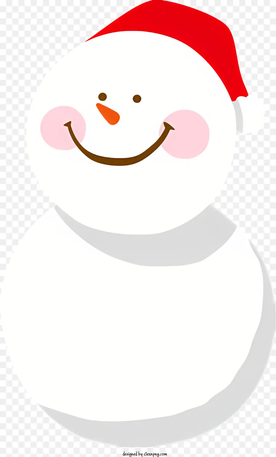 cappello di babbo natale - Snowman con cappello da Babbo Natale e viso sorridente