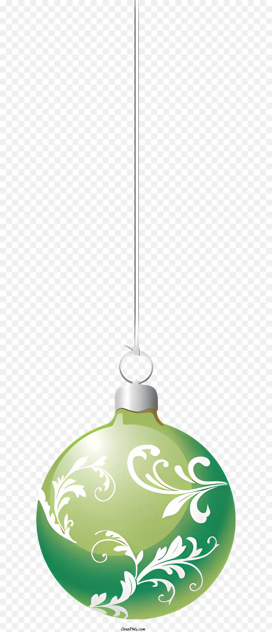 Ornamento verde Motivo vorticoso Modello appeso Ornamento Decorazione verde Base rotonda - Ornamento verde appeso dalla catena sul cordone nero