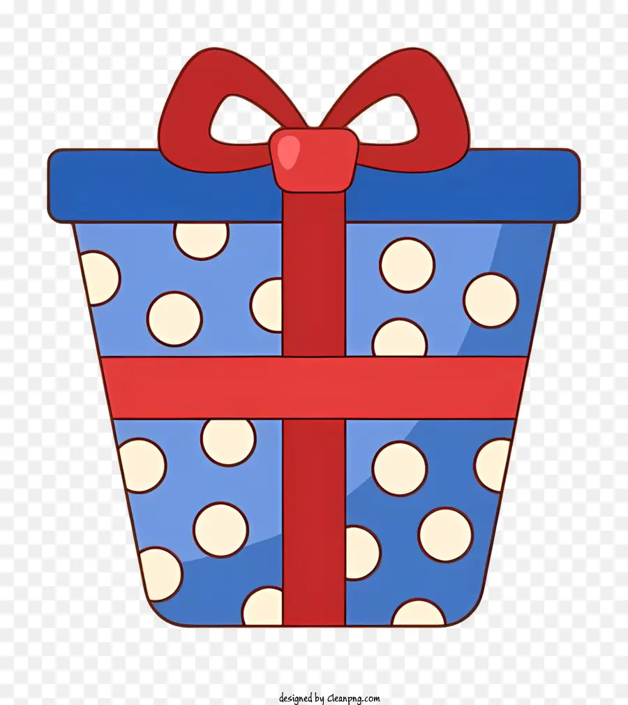 Geschenkbox - Elegante blaue Geschenkbox mit rotem Bogen