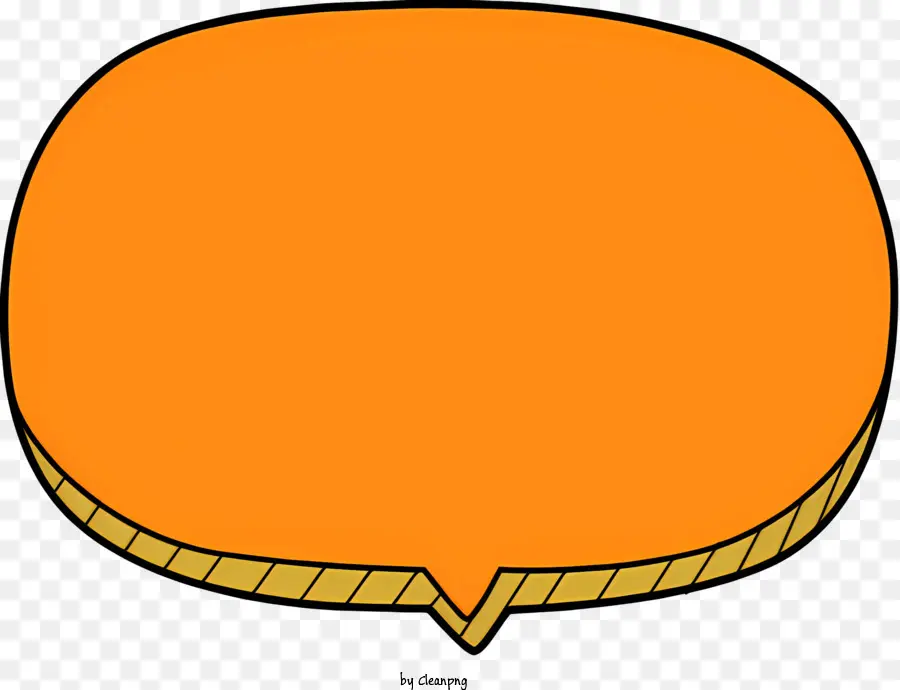 Sprechblase - Orange Sprachblase mit goldenem Streifen, Cartoon-Stil