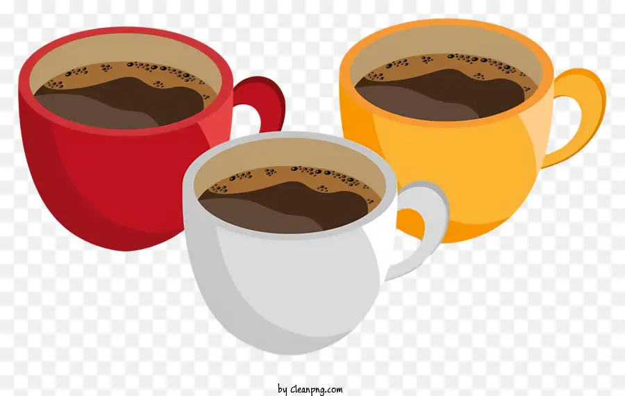 Cafeteria - Bild von 3 Tassen Kaffee, vielfältig und einladend