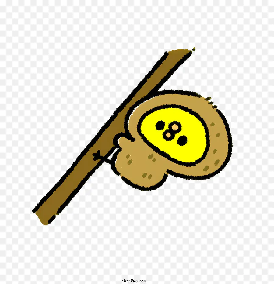wooden stick round object yellow ball handheld stick dark background