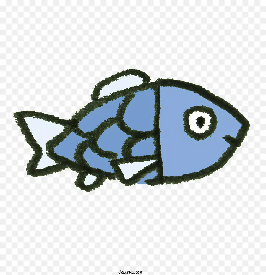Blauer Fisch weißer Fisch mit großem Mund Fisch Schwimmfisch mit kleinäugigen Fischen - Blau -weißer Fisch schwimmen mit offenem Mund