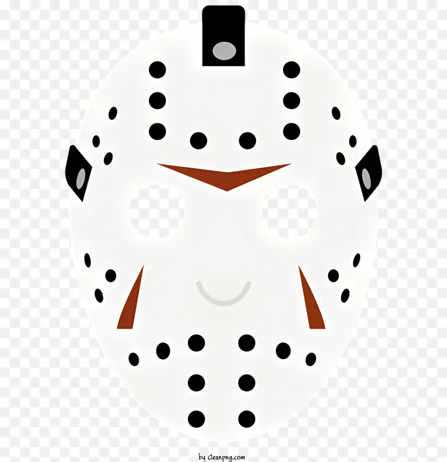 plastic mask holes on mask smiley face design black and white eyes striped pattern
