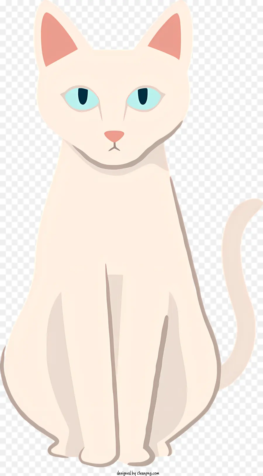 Katze sitzt blaue Augen geschlossene Mundtier - Sitzende Katze mit blauen Augen, geschlossener Mund