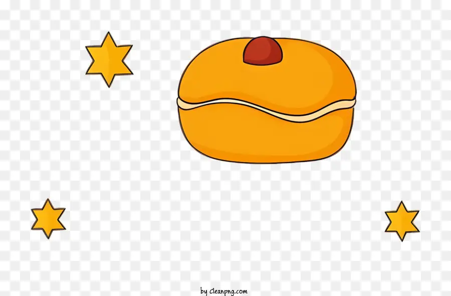 Cartoon Round Objekt gelbe schwarze Sterne rote Sterne - Cartoon aus runden gelben Objekt mit Sternen