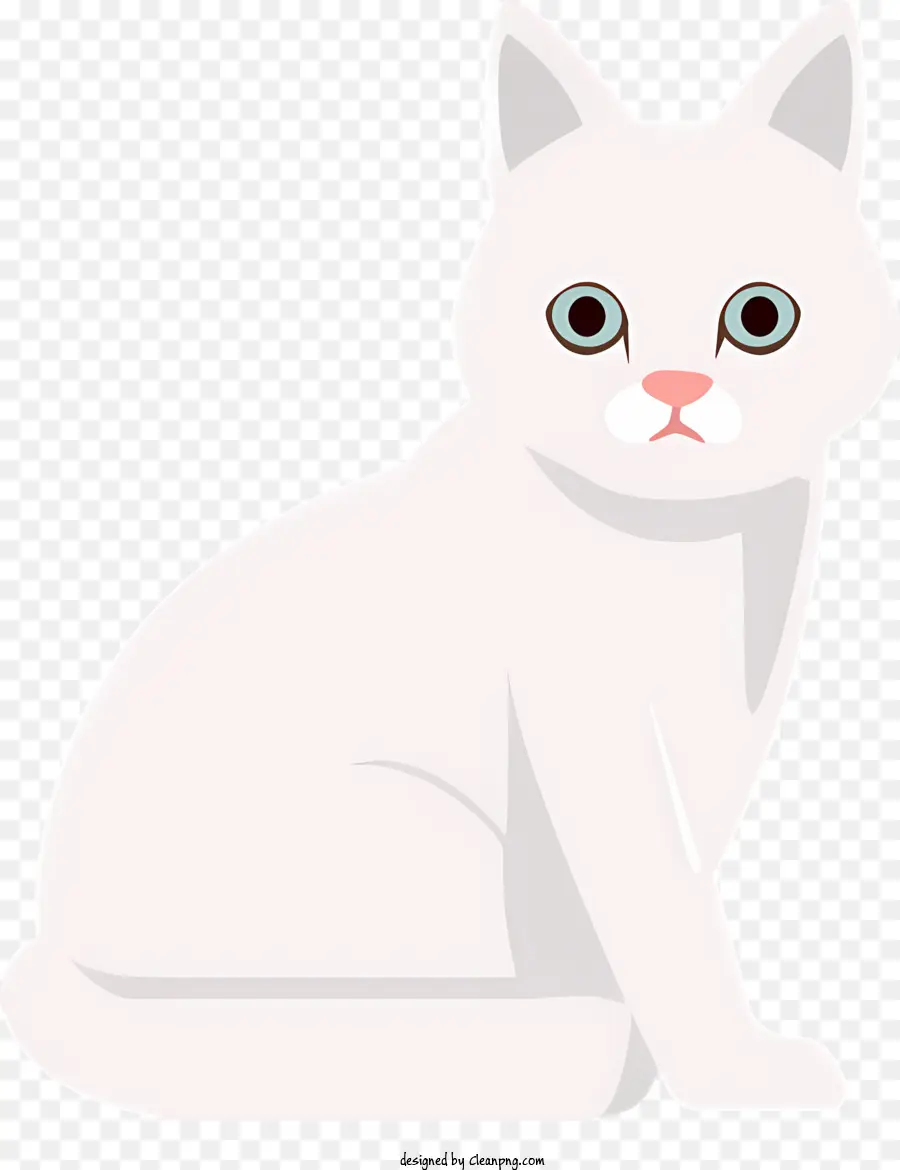 Occhi verdi del gatto bianco soffice cappotto di natura giocosa animale domestica - Gatto bianco con occhi verdi che fissavano fuori dallo schermo
