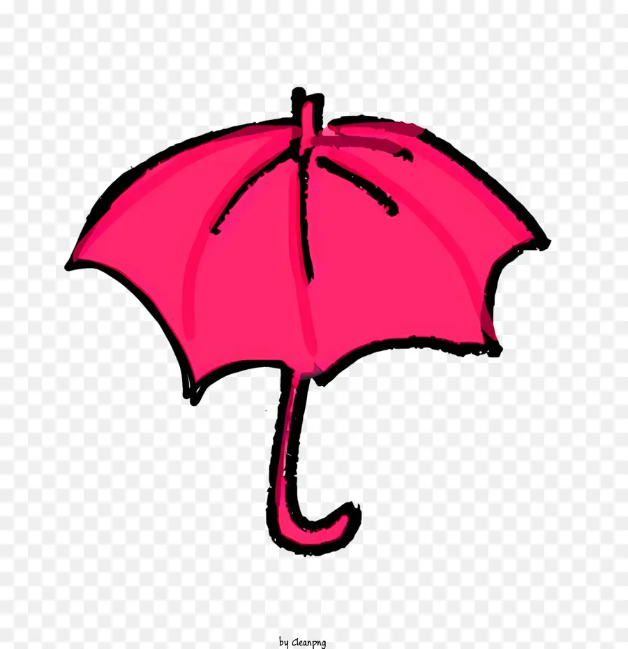 pink umbrella lying on its side tip pointing upwards black handle closed umbrella
