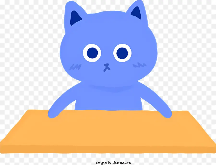 cartone animato gatto - Triste gatto da cartone animato con oggetto rosa, espressione preoccupata