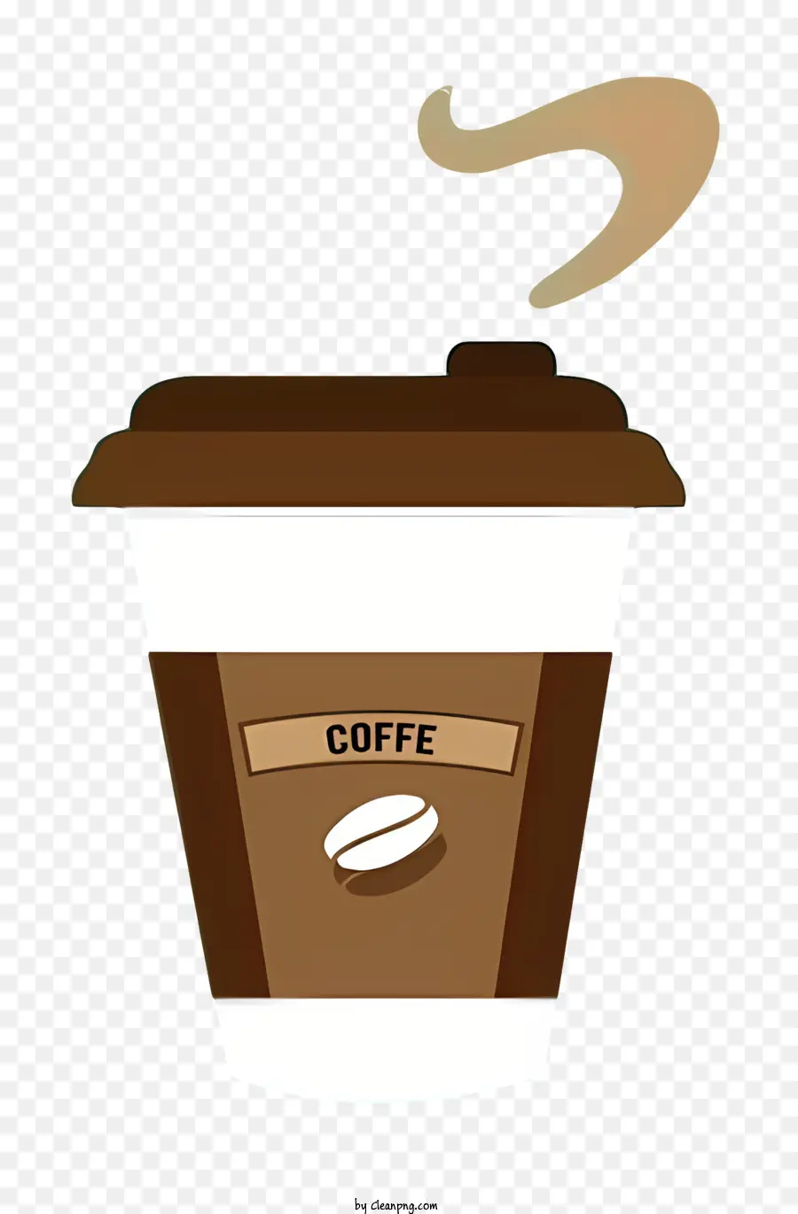 Kaffeetasse - Kaffeetasse mit Dampf, brauner Karton, realistisch