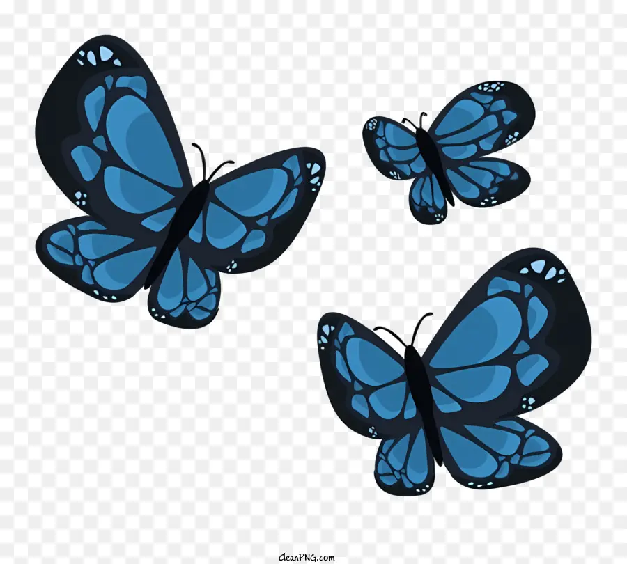 ali - Farfalle di carta, blu volanti, altri appollaiati