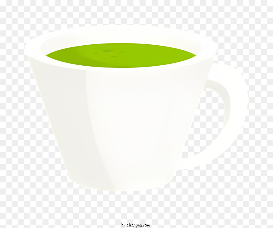 grüner Tee - Grüner Tee in weißer Becher mit Löffel