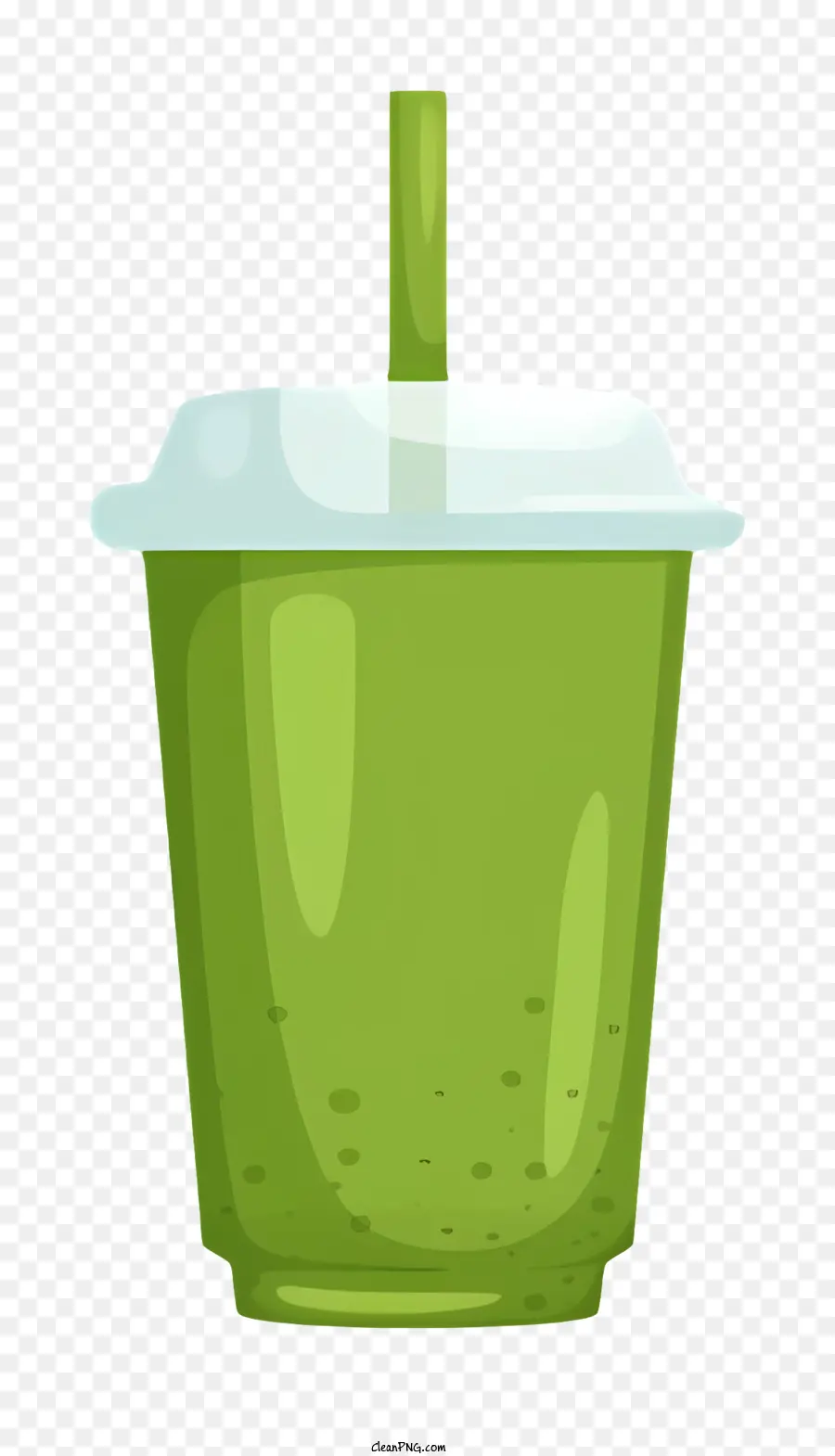 Smoothie Green Smoothie Tazza di plastica trasparente Copertura da bere Straw Plastic Tubo - Coppa di frullato verde con paglia trasparente attaccata