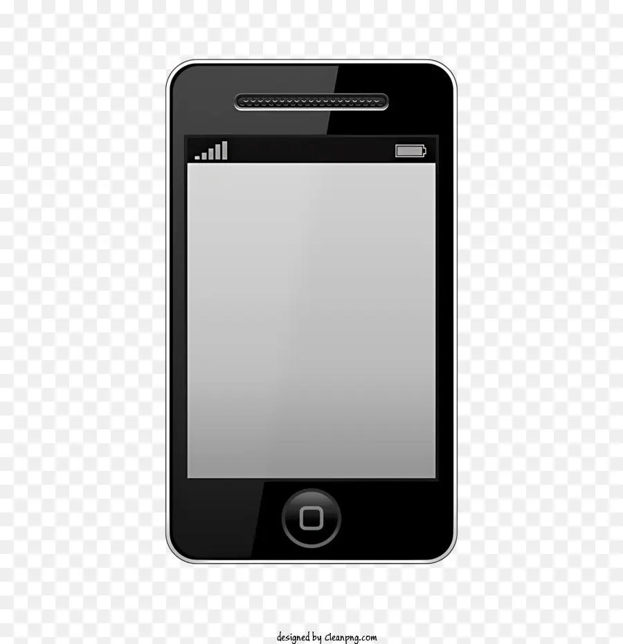 sfondo bianco - Smartphone in bianco e nero con schermo vuoto