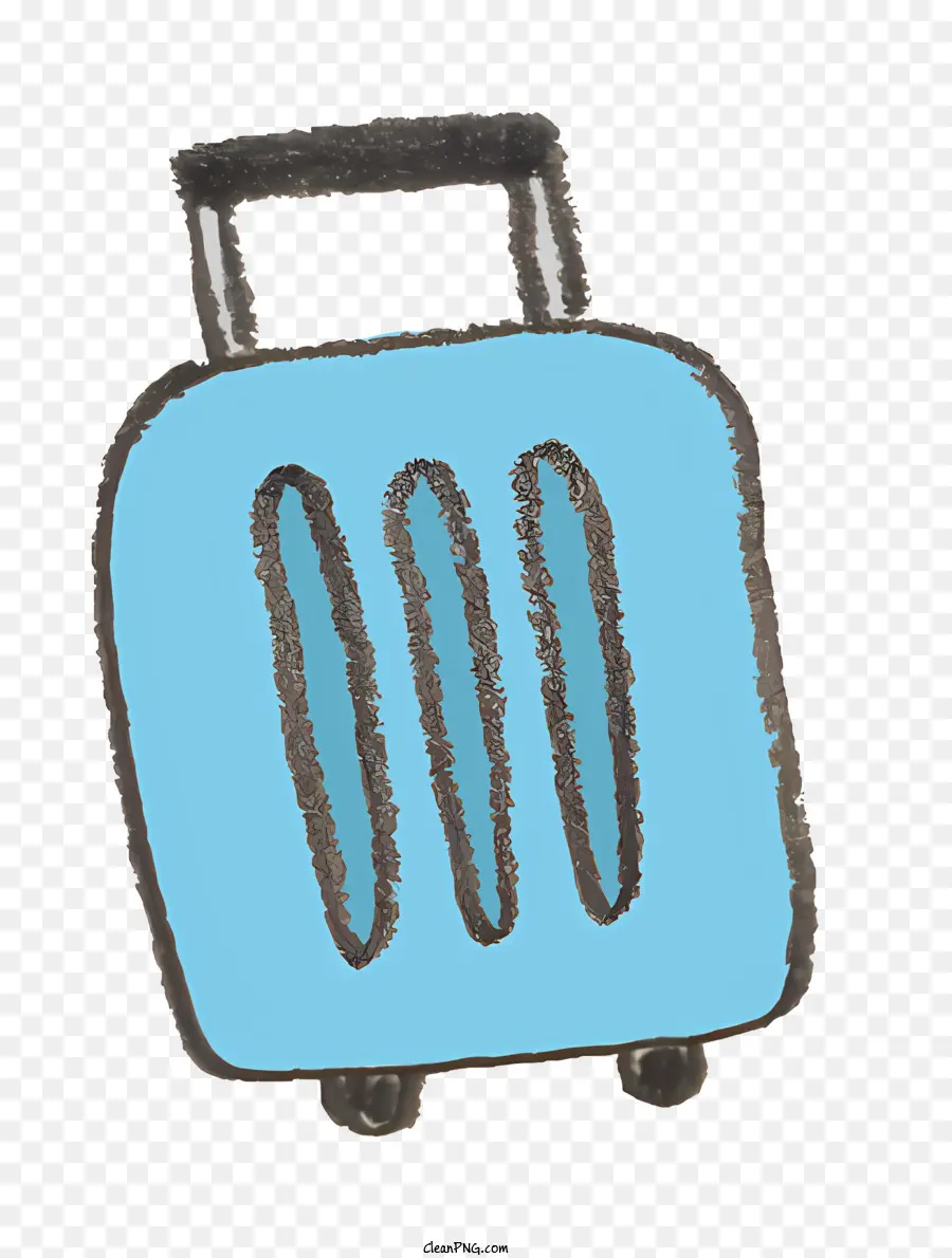 Reisegepäck - Blauer Koffer mit drei Rädern und Griff
