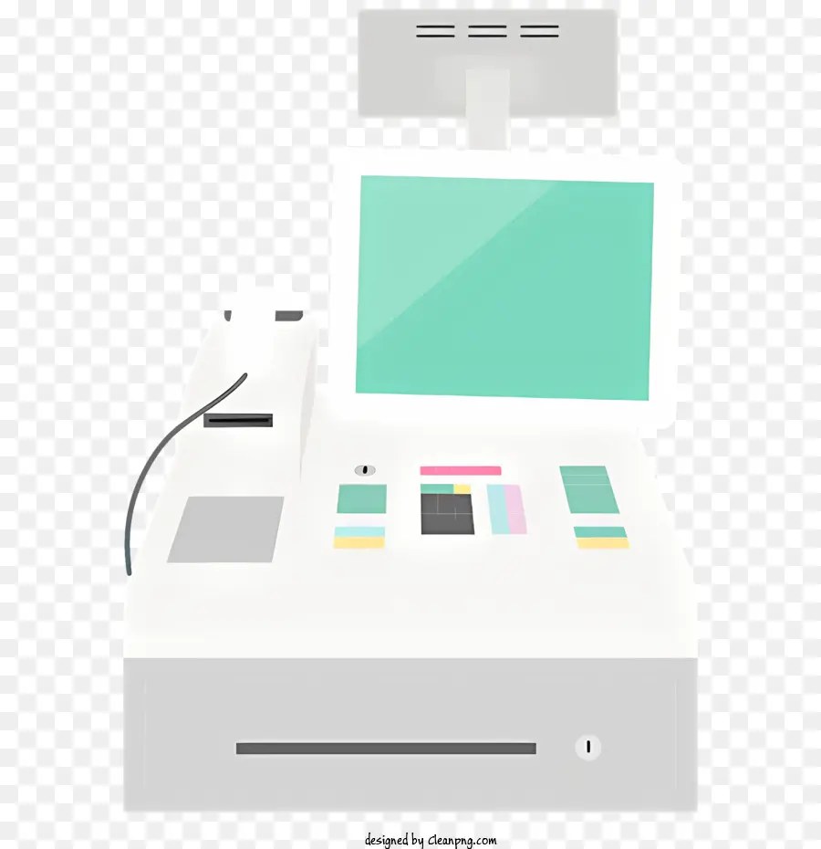Kassierer -Maschinen -Touchscreen -Schnittstelle Payment Transactions Bank Logo Finanzinstitut - Kassierermaschine mit Touchscreen -Schnittstelle, minimalistisches Design