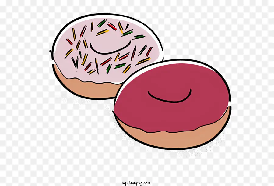 glückliches Gesicht - Farbenfrohe Donuts mit unterschiedlichen Ausdrücken oben