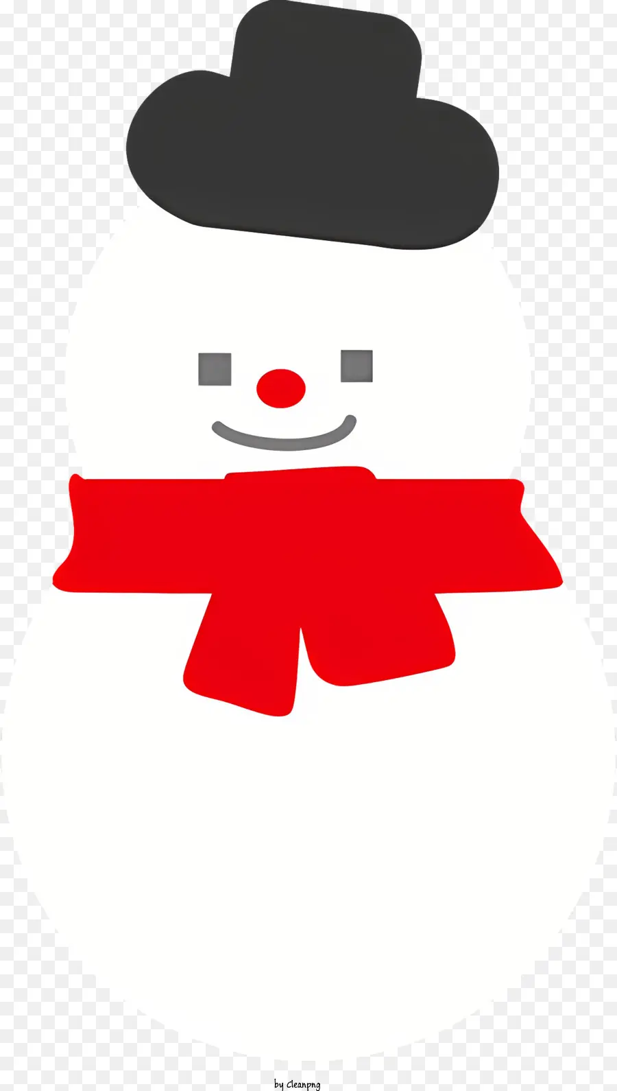 Cartoon Snowman Schwarz und Weiß gestreifter Schal schwarzer Top Hut weiße Band Schwarzes Rand - Lächelnder Schneemann mit gestreiftem Schal und Hut