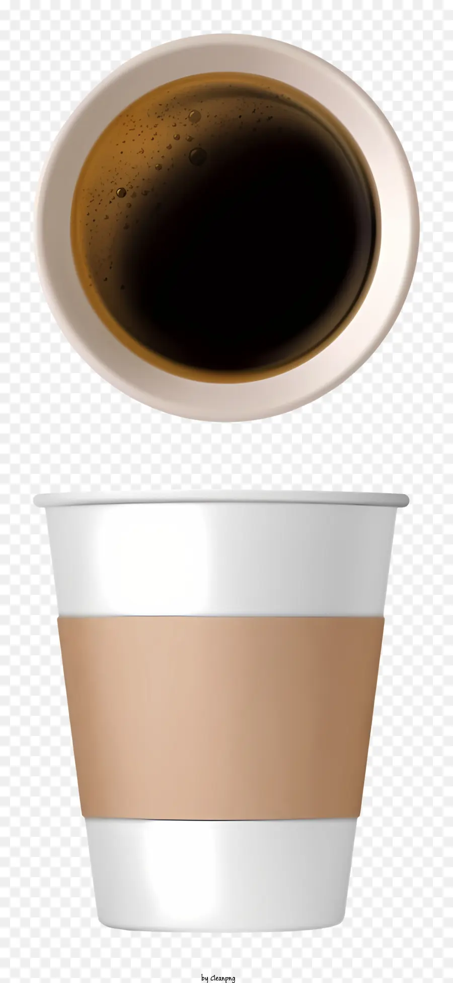 Kaffee - Kaffeetasse mit leerer brauner Flüssigkeit im Inneren