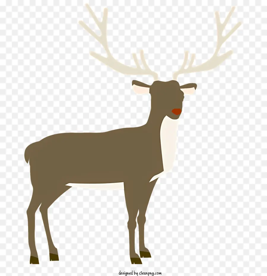 brown deer large antlers brown nose open mouth furry body