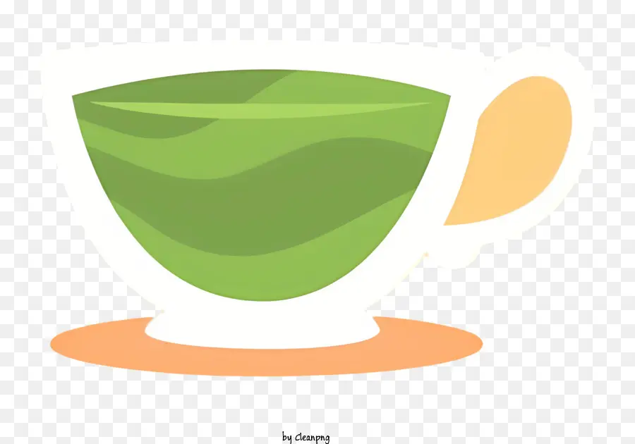 grüner Tee - Grüne Teetasse mit Schaumstoff auf Metall/Keramikoberfläche