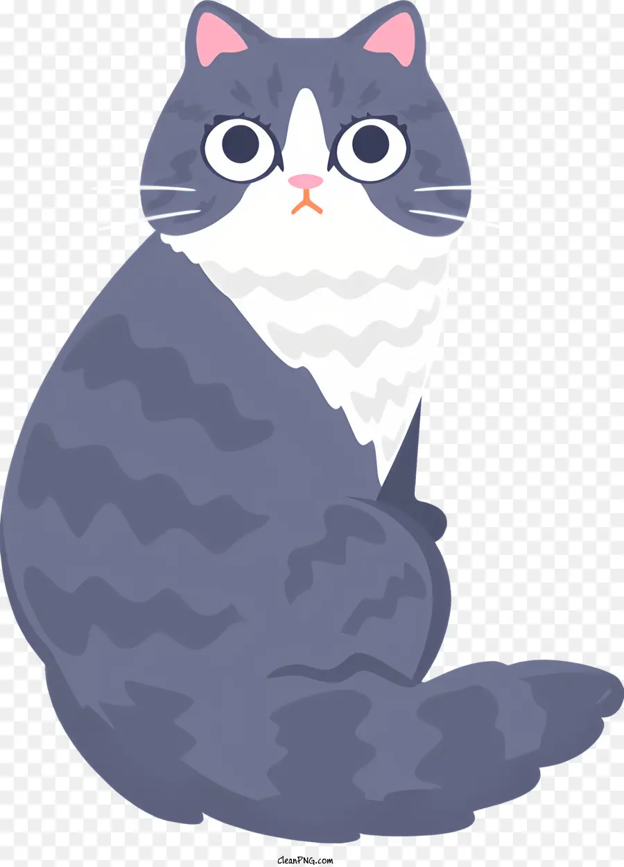 cartone animato gatto - Gatto da cartone animato con occhi spalancati, stile stravagante