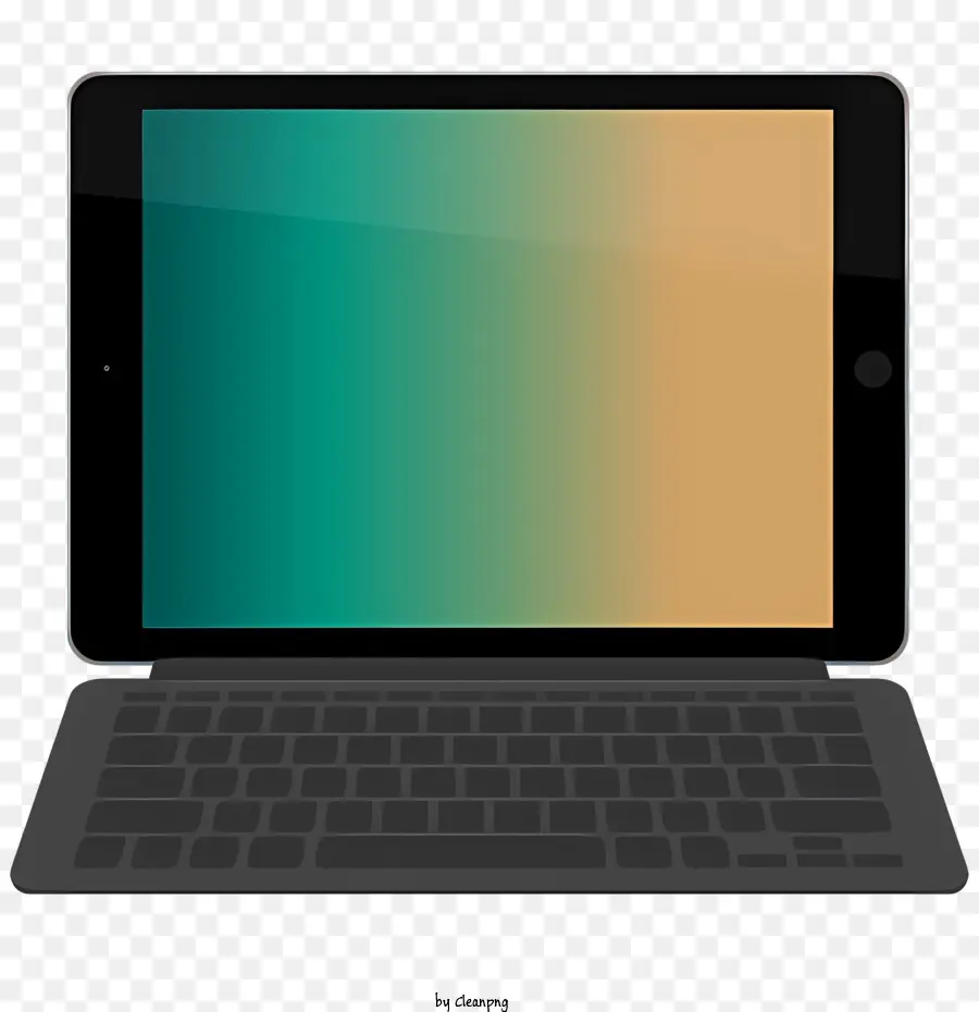 bordo nero - Tablet computer con tastiera, design dello sfondo dell'acquerello