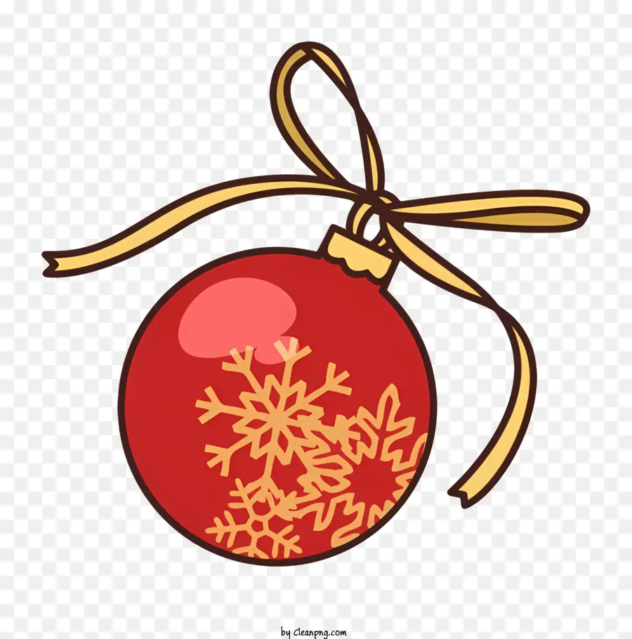Trang trí giáng sinh - Đồ trang trí Giáng sinh màu đỏ với cung vàng và bông tuyết