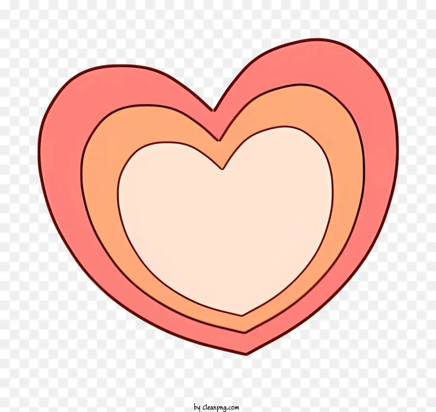 Herzform - Flache rosa Herzform auf schwarzem Hintergrund