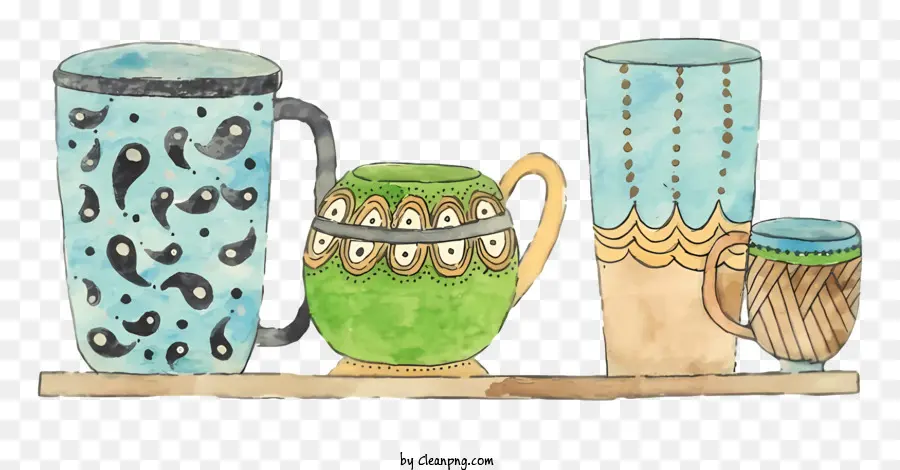 Teezeit Keramikvasen wirbeln und wellen Muster modische Oberfläche Vasen dunkelblaue Vase - Drei Keramikvasen im geneigten Holzregal
