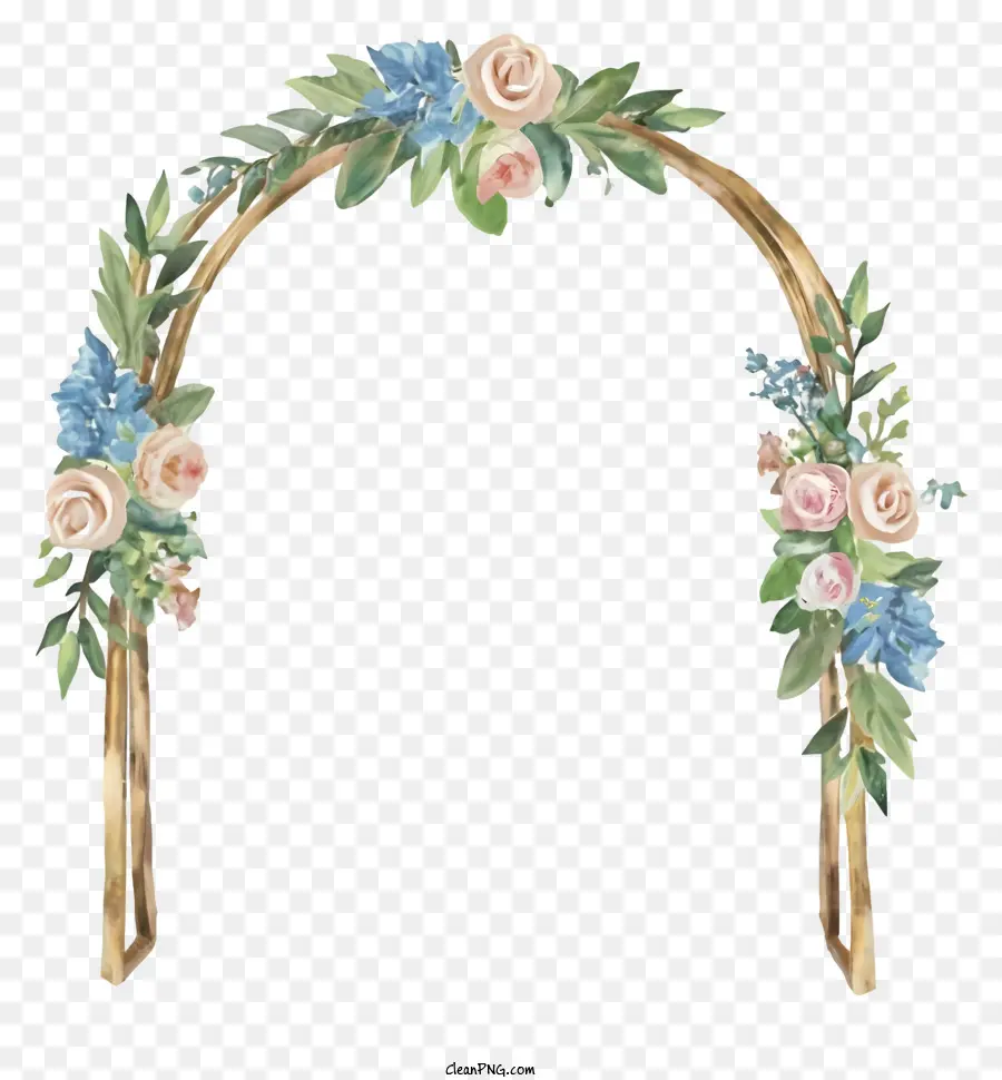 decorazione floreale - Arco di nozze con cornice in legno e fiori colorati