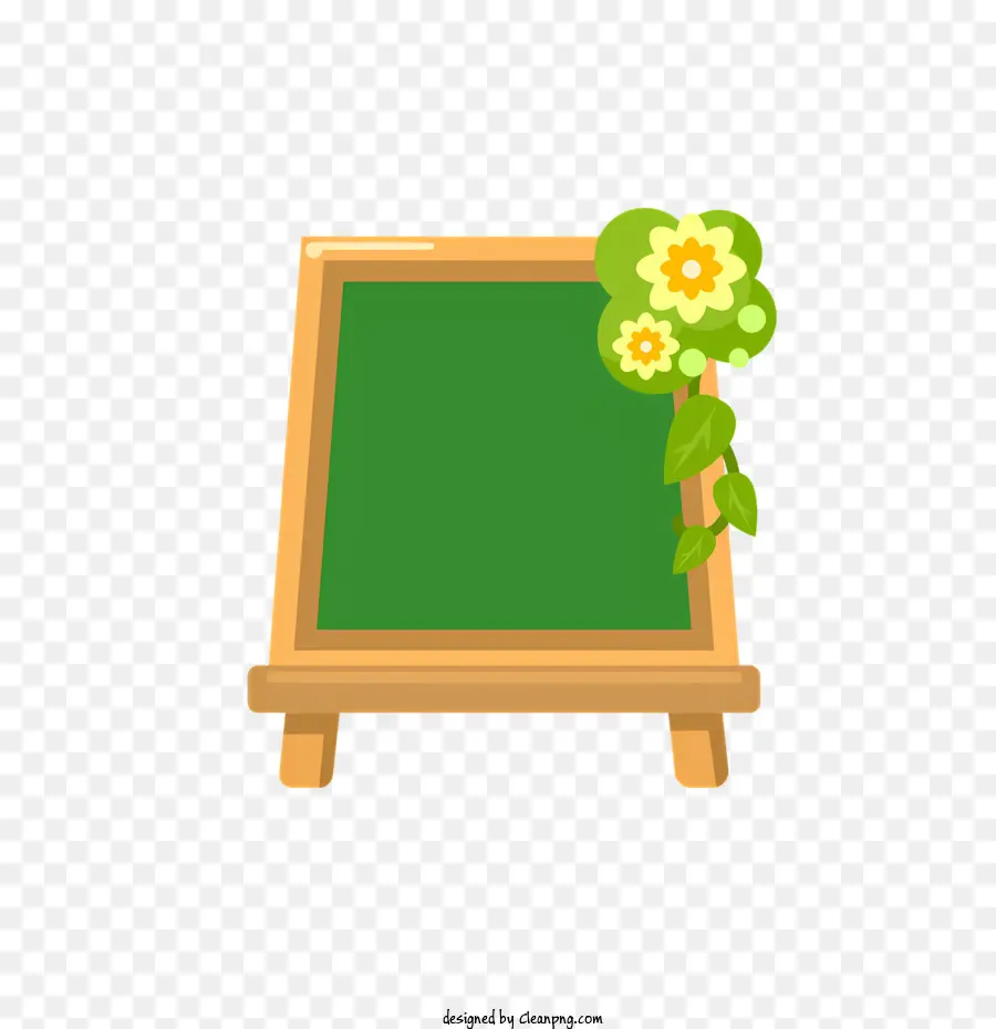 trang trí hoa - Bảng phấn màu xanh lá cây với trang trí hoa, giá gỗ