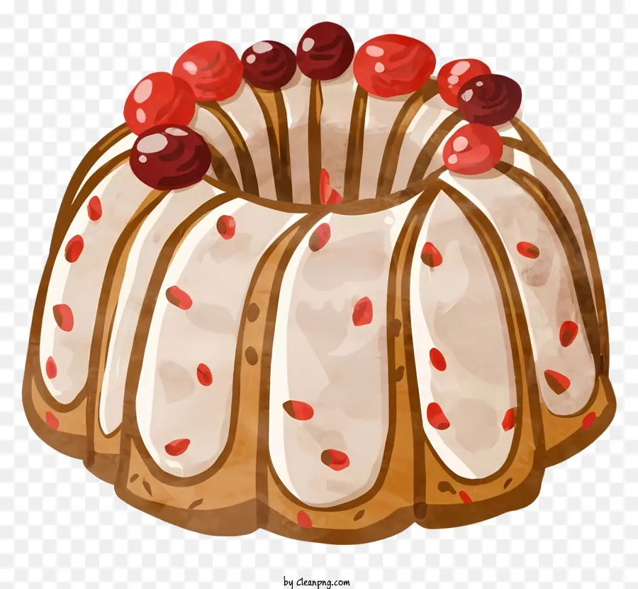 Cartoon Schokoladenkuchen Kirschen Schokoladen -Chips -Kuchen Rezept - Schokoladenkuchen mit Kirschen und Schokoladenchips