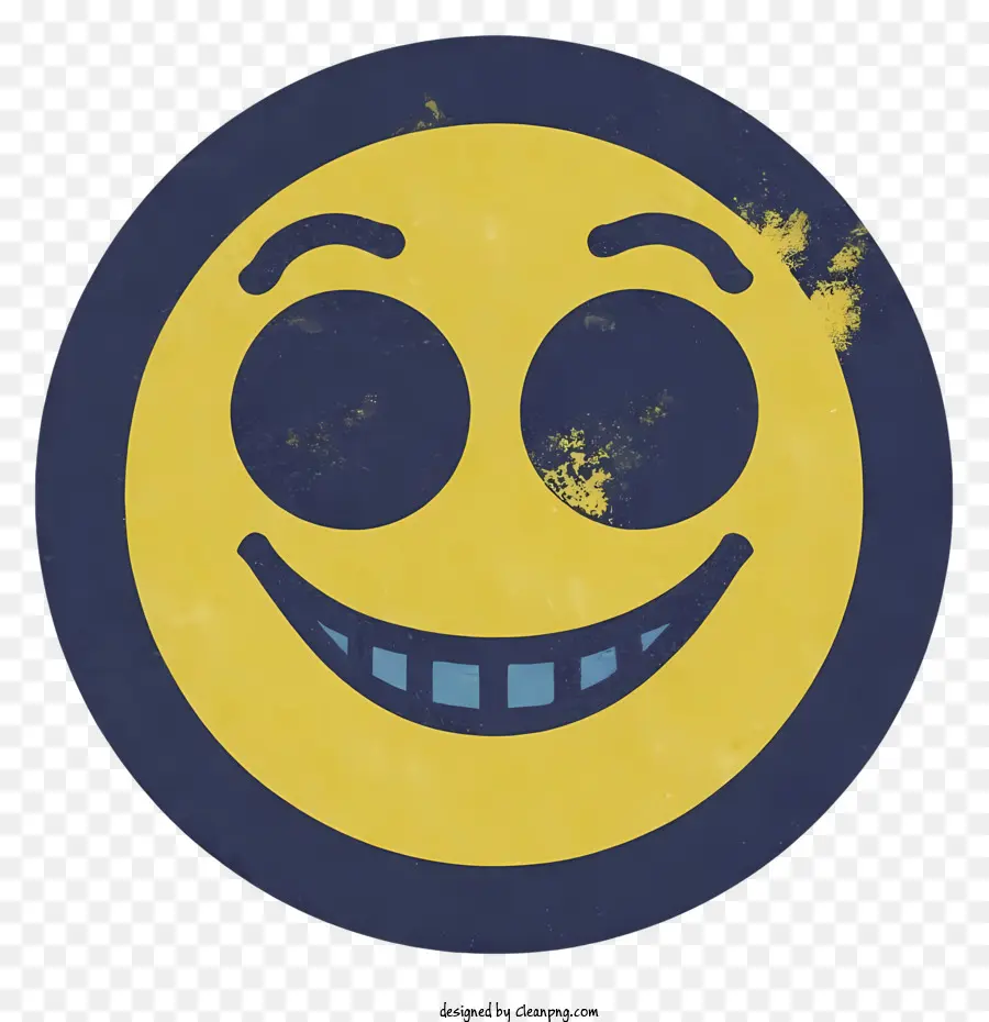 smiley Gesicht - Raues strukturiertes Smiley-Gesicht mit gelber Kreis