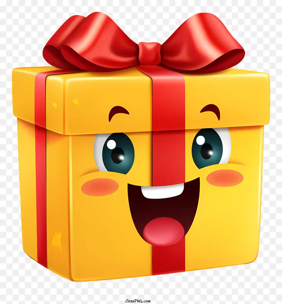 hộp quà - Hộp quà màu vàng vui vẻ với cây cung màu đỏ