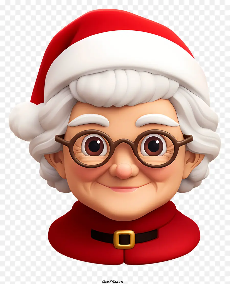 cappello di babbo natale - Donna più anziana sorridente nel vestito di Babbo Natale