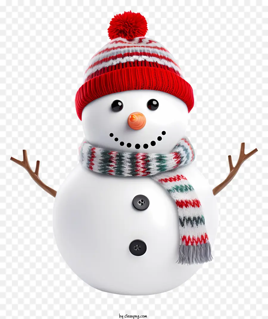 Người tuyết - Người tuyết với mũ, khăn quàng cổ, găng tay và cà rốt